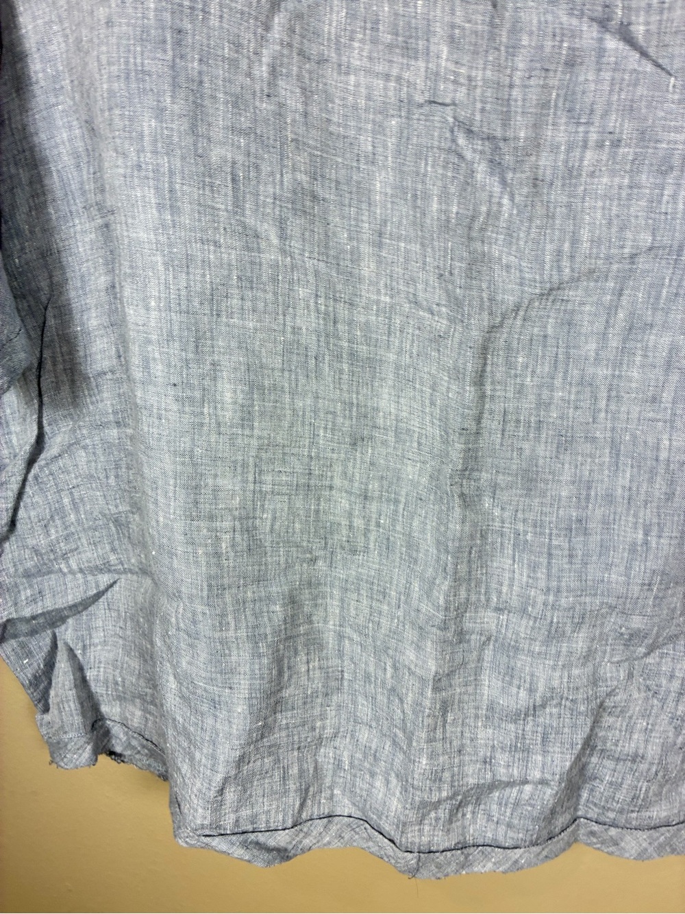 Eileen Fisher Organic Linen Blue Yarn Dyed Chambray Blouse - Picture 10 of 11